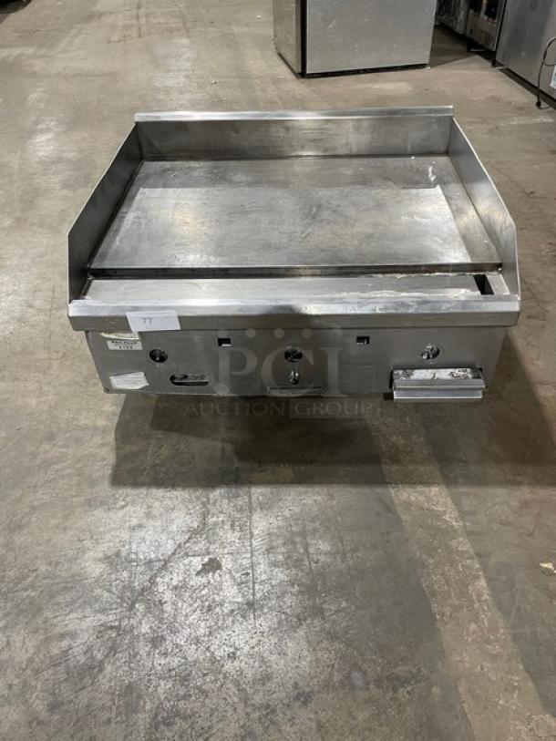 Southbend Commercial Stainless Steel Natural Gas Powered Countertop Flat Griddle! With Back & Side Splash! Model: HDG-36 SN: 19B05007! On Legs! - Image 1 of 8