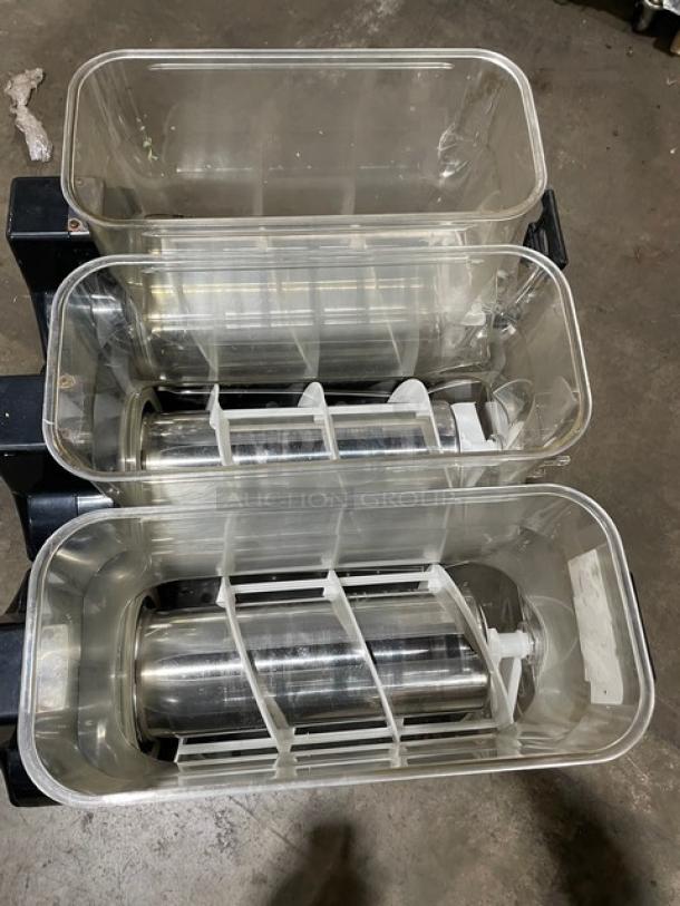 Cofrimell Commercial Stainless Steel Electric Powered Countertop Triple Slushy/Frozen Beverage Dispenser Machine! With 3 Hoppers! - Image 5 of 8