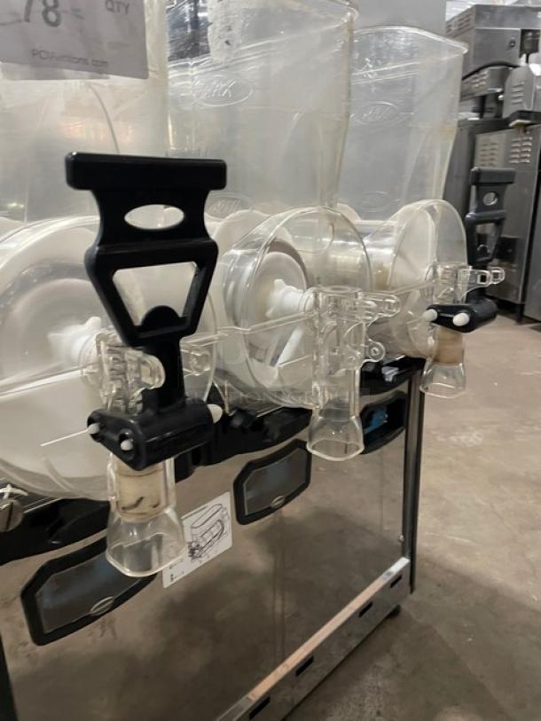 Cofrimell Commercial Stainless Steel Electric Powered Countertop Triple Slushy/Frozen Beverage Dispenser Machine! With 3 Hoppers! - Image 6 of 8