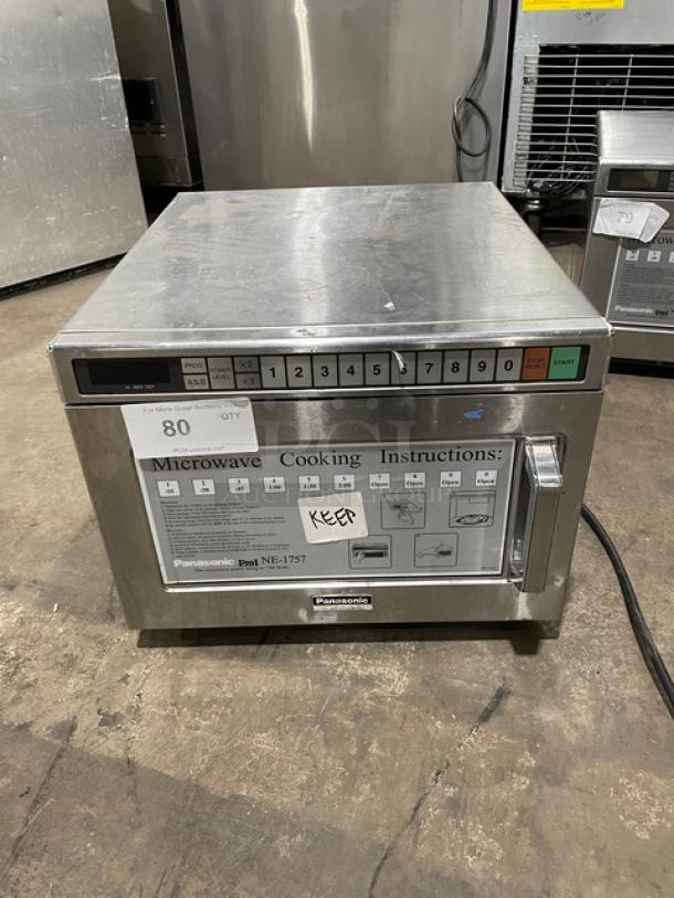 Panasonic Commercial Stainless Steel Electric Powered Countertop Heavy Duty Microwave Oven! With Programable Memory Pad! Model: NE-1757R SN: 6A78090292! 208/230V 1 Phase! - Image 1 of 8