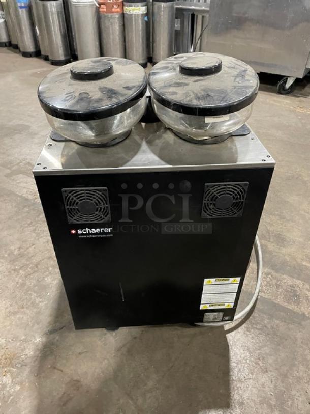 Schaerer Coffee Art Plus Series Commercial Electric Powered Countertop Super Automatic Coffee/Espresso Machine! With Bean Hoppers! Model: SCA-1 SN: 1132 307860! 200-220V 2 Phase! On Legs! - Image 3 of 9