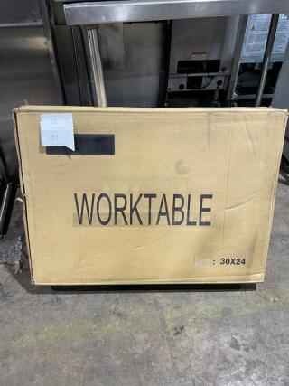 BRAND NEW! IN THE BOX! Pantin Commercial Stainless Steel 30"x24" Worktable! With Rice Cooker Cut Out! With Double Undershelf! On Legs!