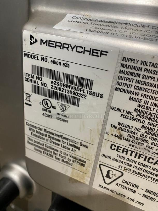 AMAZING! MerryChef! 2022 Late Model! Commercial Electric Powered Countertop Rapid Cook Turbo Oven! Model: Eikon E2S SN: 2208213090322! 208/240V 1 Phase! - Image 7 of 8