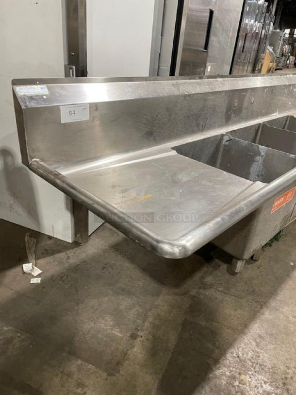 Green World By Turbo Air Commercial Stainless Steel 3 Compartment Sink! With Left & Right Drain Boards! With Back Splash! Model: TSA-3-14-D2! - Image 2 of 8