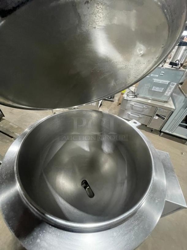 Groen Commercial Stainless Steel Natural Gas Powered Stationary 40 Lb. Steam Kettle! Model: AH/1-40 SN: 49571! 115V 1 Phase! On Legs! - Image 5 of 10