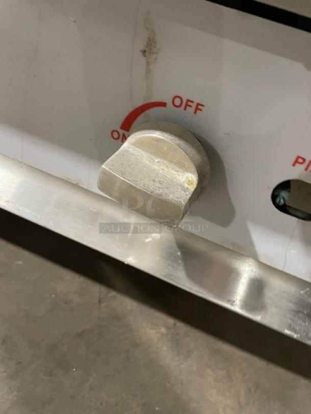 CPG Commercial Stainless Steel Natural Gas Powered Countertop Char Broiler! With Grooved Grates! With Back & Side Splash! Model: CBR36 SN: 1708002288! On Legs! - Image 8 of 9