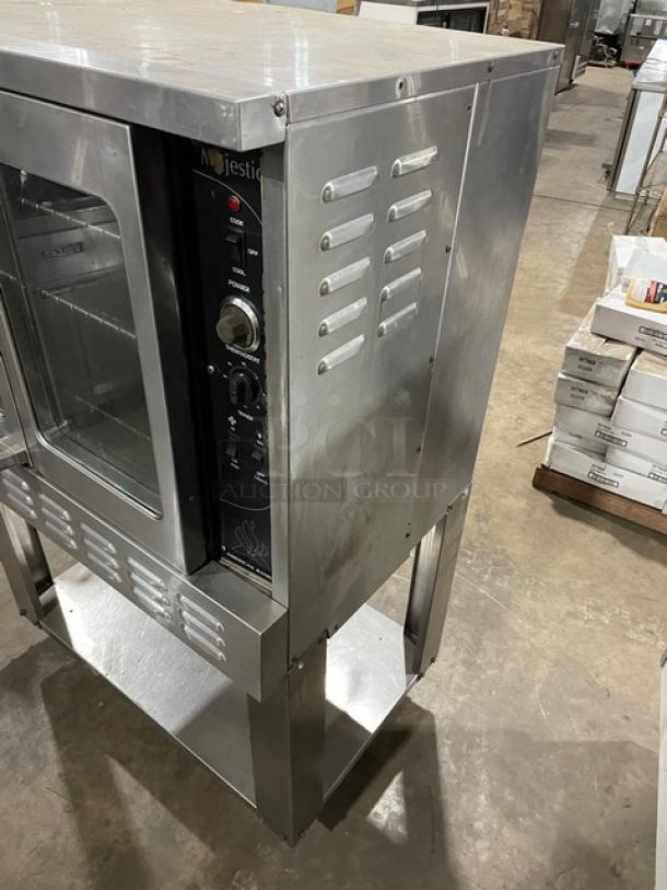 American Range Majestic Series Commercial Stainless Steel Natural Gas Powered Single Stack Convection Oven! With Wired Oven Racks! With Single Undershelf Base! On Legs! - Image 2 of 7