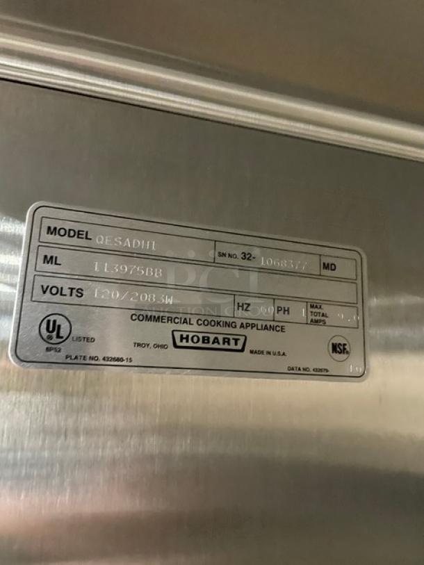 Hobart Commercial Stainless Steel Solid Single Door Full Height Insulated Hot Food Storage Cabinet! Model: QESADH1 SN: 32-1068377! 120/208V 1 Phase! - Image 7 of 8