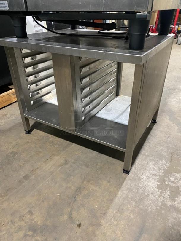 SWEET! Rational CombiMaster Plus Series Commercial Stainless Steel Natural Gas Powered Combi Oven! With Built-In Pan Holding Rack! With Rational R95-CL Replacement Cartridge & Water Connection Hoses! Model: CMP 101G SN: G11MH13102370827! 120V 1 Phase! With Double Section Pan Holding Base! On Legs! - Image 10 of 12