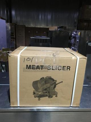 BRAND NEW! IN THE BOX! USR Brands! 2024! Commercial Stainless Steel Electric Powered Countertop Deli Meat Slicer! With 10" Blade! Model: HBS-250L! 115V 1 Phase!