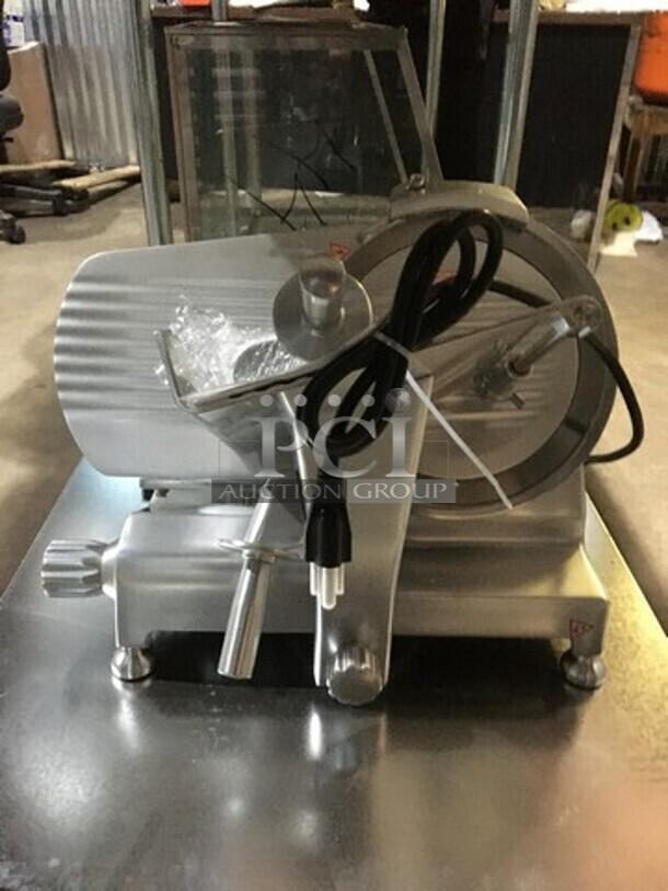 BRAND NEW! IN THE BOX! USR Brands! 2024! Commercial Stainless Steel Electric Powered Countertop Deli Meat Slicer! With 10" Blade! Model: HBS-250L! 115V 1 Phase! - Image 3 of 6