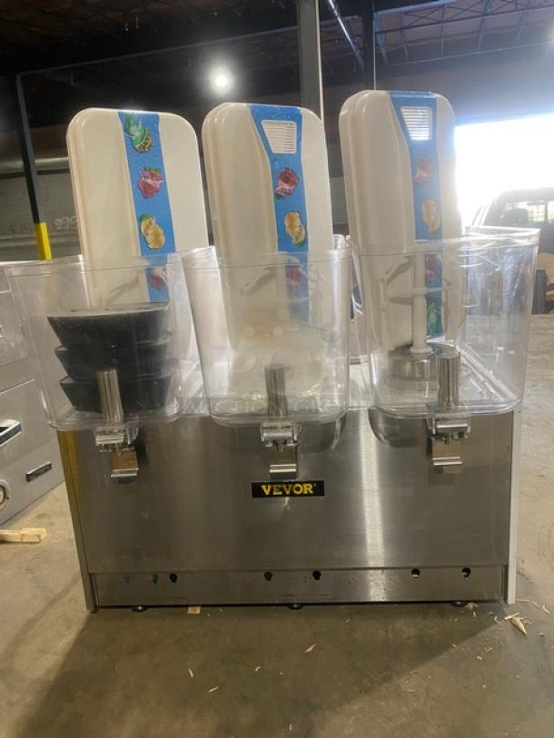 Vevor! Late Model! Commercial Stainless Steel Countertop Cold Beverage Dispenser! With Three 18L Clear Polycarbonate Tanks! With New O-Rings & Tank Ring Seals! Model: LYJ18X3! 110V! On Non-Slip Base Feet! - Image 9 of 9