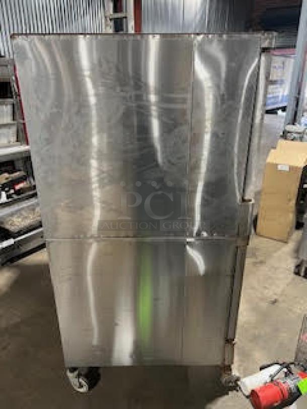 WOW! Blodgett Commercial Stainless Steel Natural Gas Powered Dual Flow Double Stacked Convection Oven! With Wired Oven Racks! On Casters! 2X Your Bid Makes One Unit! - Image 3 of 9