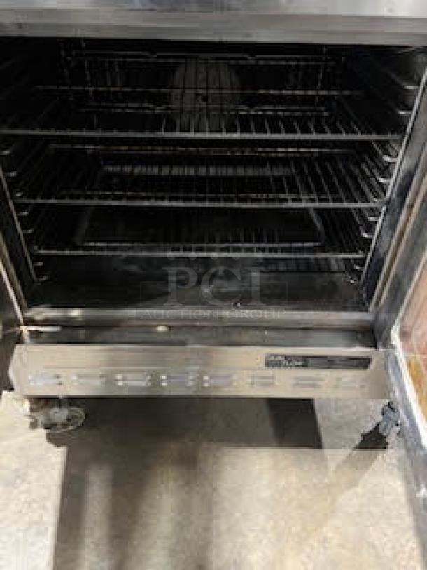 WOW! Blodgett Commercial Stainless Steel Natural Gas Powered Dual Flow Double Stacked Convection Oven! With Wired Oven Racks! On Casters! 2X Your Bid Makes One Unit! - Image 8 of 9