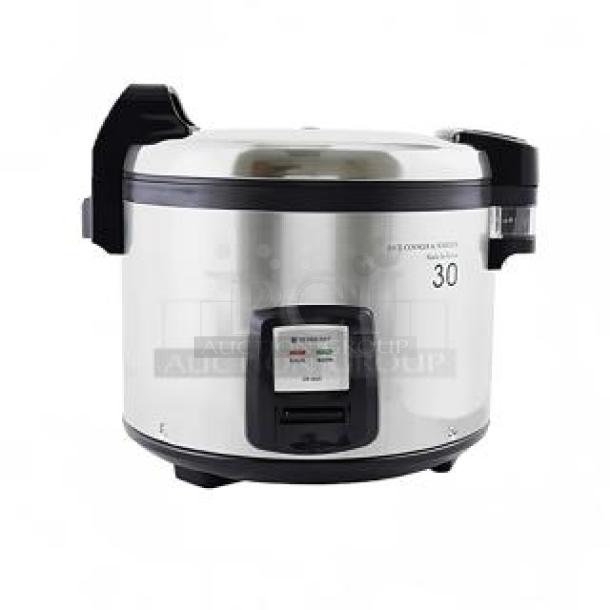 BRAND NEW! IN THE BOX! Thunder Group Commercial Stainless Steel Electric Powered Countertop 30-Cup Rice Cooker/Warmer! With Hinged Lid & Digital Controls! Model: SEJ3201! 120V 1 Phase! - Image 1 of 11