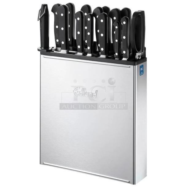 BRAND NEW! IN THE BOX! Edlund Commercial Stainless Steel V-Slot Insert Knife Rack! With Skirt! With Pop-Out High Impact & High Temperature Inserts! Model: KR-700! - Image 1 of 1