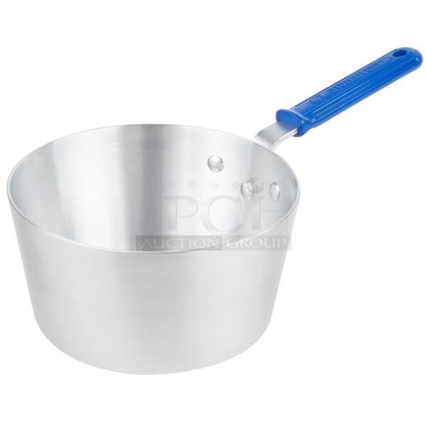 BRAND NEW! IN THE BOX! Vollrath Wear-Ever Series Commercial Heavy-Duty Aluminum 4.5 Qt. Tapered Saucepan! With Blue Silicone Handle! Model: 434412! 2X Your Bid! - Image 1 of 1