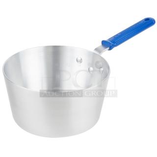 BRAND NEW! IN THE BOX! Vollrath Wear-Ever Series Commercial Heavy-Duty Aluminum 4.5 Qt. Tapered Saucepan! With Blue Silicone Handle! Model: 434412! 2X Your Bid!