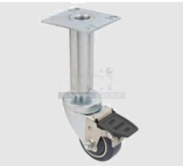 BRAND NEW! IN THE BOX! 1880 Hospitality Commercial 3.5" Square Plate Heavy Duty Adjustable Caster Set! 4 Casters Per Box! Model: FPCF353! - Image 1 of 1
