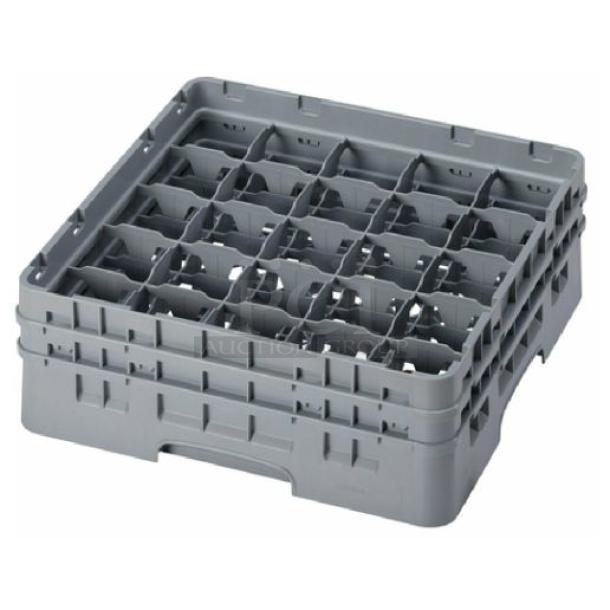 BRAND NEW! Cambro Camrack Series Commercial Soft Gray 25-Compartment Glass Rack! With Extenders! Model: 25S434151! - Image 1 of 1