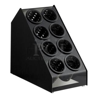BRAND NEW! IN THE BOX! Vollrath Commercial Black 8-Cylinder Countertop Flatware Organizer Holder/Dispenser! With Removable Perforated Cylinders! Model: CTFWH-8B!