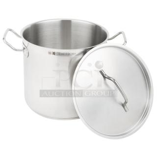 BRAND NEW! Vollrath Optio Series Commercial Stainless Steel Induction Ready 8 Qt. Stock Pot! With Cover & Handles! Model: 3501!