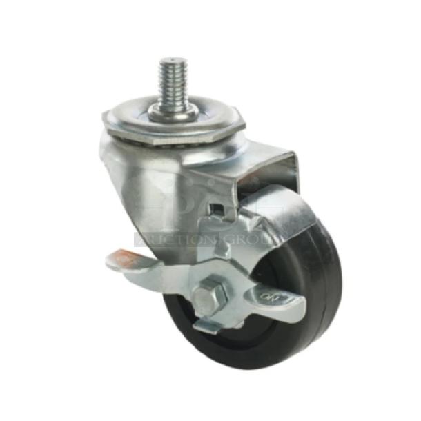 BRAND NEW! IN THE BOX! 1880 Hospitality Commercial Heavy Duty 5" Threaded Stem Casters! Set Of 4! With Brakes! Model: FTC34105HD! - Image 1 of 1