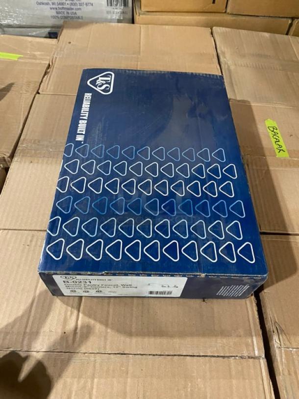 BRAND NEW! IN THE BOX! T & S Brass Commercial Wall Mounted Double Pantry Faucet! With 8" Centers & 12" Swing Spout! Model: B-0231! - Image 2 of 5
