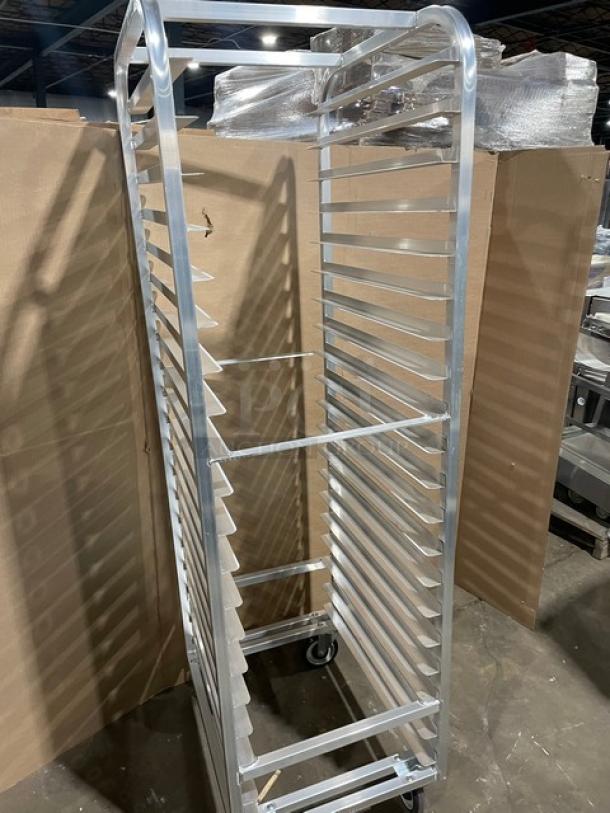 BRAND NEW! Channel Manufacturing Commercial Heavy-Duty Aluminum 20-Pan End Load Sheet/Bun Pan Rack! Model: 401A! On Casters! - Image 3 of 8