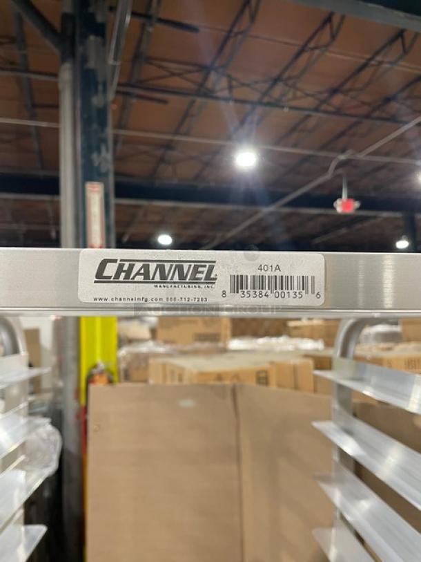 BRAND NEW! Channel Manufacturing Commercial Heavy-Duty Aluminum 20-Pan End Load Sheet/Bun Pan Rack! Model: 401A! On Casters! - Image 8 of 8