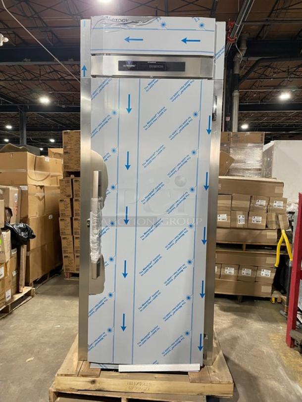 BRAND NEW! Victory UltraSpec Series Commercial Stainless Steel Solid Single Door Self-Contained Extra High Roll-In Refrigerator! With LED Lighting! With Stainless Steel Breakers & Ramp! With Touch Point™ Electronic Temperature Control/Indicator! Model: RIS-1D-S1-XH-HC SN: 14711986! 115V 1 Phase! - Image 1 of 12