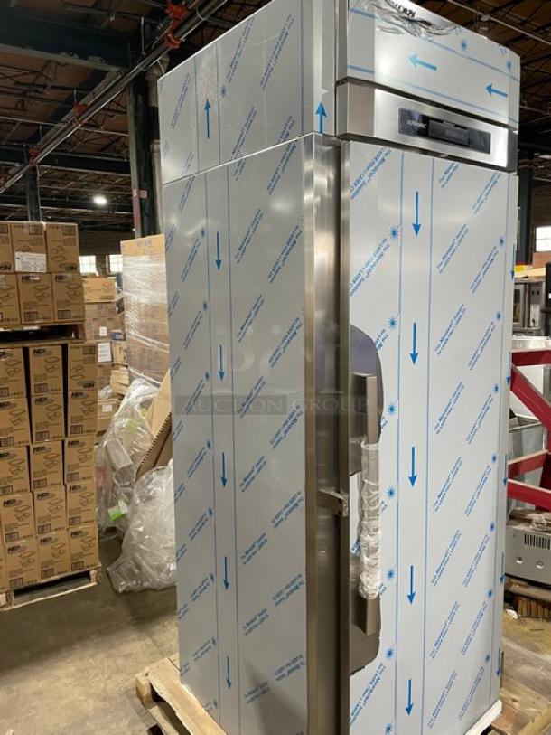 BRAND NEW! Victory UltraSpec Series Commercial Stainless Steel Solid Single Door Self-Contained Extra High Roll-In Refrigerator! With LED Lighting! With Stainless Steel Breakers & Ramp! With Touch Point™ Electronic Temperature Control/Indicator! Model: RIS-1D-S1-XH-HC SN: 14711986! 115V 1 Phase! - Image 2 of 12