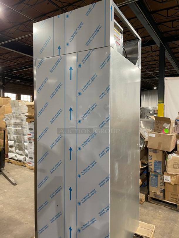 BRAND NEW! Victory UltraSpec Series Commercial Stainless Steel Solid Single Door Self-Contained Extra High Roll-In Refrigerator! With LED Lighting! With Stainless Steel Breakers & Ramp! With Touch Point™ Electronic Temperature Control/Indicator! Model: RIS-1D-S1-XH-HC SN: 14711986! 115V 1 Phase! - Image 4 of 12