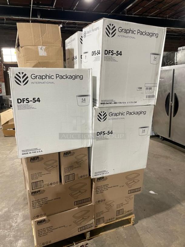 NEW! MIXED PALLET! HFA Commercial 46-Oz. Gourmet-To-Go Smoothwall Oblong Food Containers! With Dome Style Lids! 150/Case! Model: 4219-45-150WDL! With Graphic Packaging Commercial 54-Oz. Short Paper Food Buckets! 450/Case! Model: DFS-54! With Hospitality Brands Uber Bar Tools Series Commercial 50-Ml. Tempered Glass Cocktail Essentials Bitters Bottles! With Stainless Steel Constructed/Copper Accent Top! 6/Case! Model: 46/X-043-C! With Jars USA Jardin De Maguelone Series Commercial Round Soup Plates! Model: JA965013! With Felt+Fat Commercial 3" Diameter Satin Matte Spice Bowls! With Commercial Ceramic Satin 5" x 1-3/4" Dessert Bowls! With Hospitality Brands Vitrified Porcelain 4.5" Umbra Sauce/Dip Dish! Model: HT9066-006! ALL NEW IN THE BOX! 46X Your Bid! - Image 3 of 12