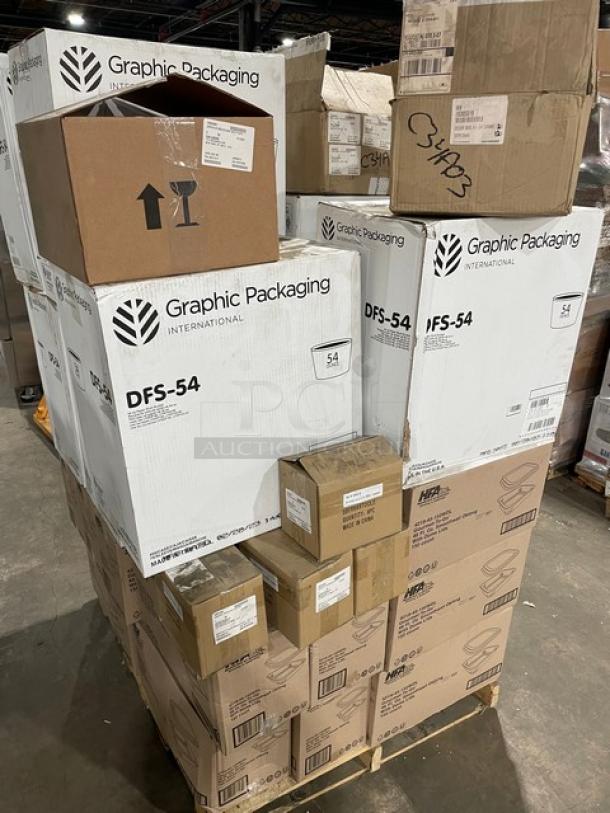 NEW! MIXED PALLET! HFA Commercial 46-Oz. Gourmet-To-Go Smoothwall Oblong Food Containers! With Dome Style Lids! 150/Case! Model: 4219-45-150WDL! With Graphic Packaging Commercial 54-Oz. Short Paper Food Buckets! 450/Case! Model: DFS-54! With Hospitality Brands Uber Bar Tools Series Commercial 50-Ml. Tempered Glass Cocktail Essentials Bitters Bottles! With Stainless Steel Constructed/Copper Accent Top! 6/Case! Model: 46/X-043-C! With Jars USA Jardin De Maguelone Series Commercial Round Soup Plates! Model: JA965013! With Felt+Fat Commercial 3" Diameter Satin Matte Spice Bowls! With Commercial Ceramic Satin 5" x 1-3/4" Dessert Bowls! With Hospitality Brands Vitrified Porcelain 4.5" Umbra Sauce/Dip Dish! Model: HT9066-006! ALL NEW IN THE BOX! 46X Your Bid! - Image 12 of 12