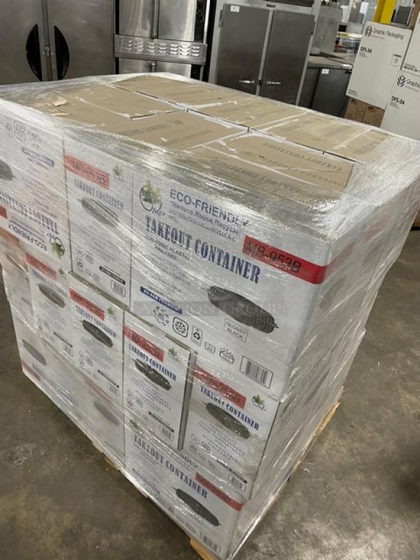 NEW! FULL PALLET! MP Eco-Friendly Commercial Glossy Black Stackable Heavy Duty Microwavable Takeout Food Containers! With Hinged Lid & 3-Compartments! 120/Case! Model: MB-953B! ALL NEW IN THE BOX! 30X Your Bid! - Image 6 of 6