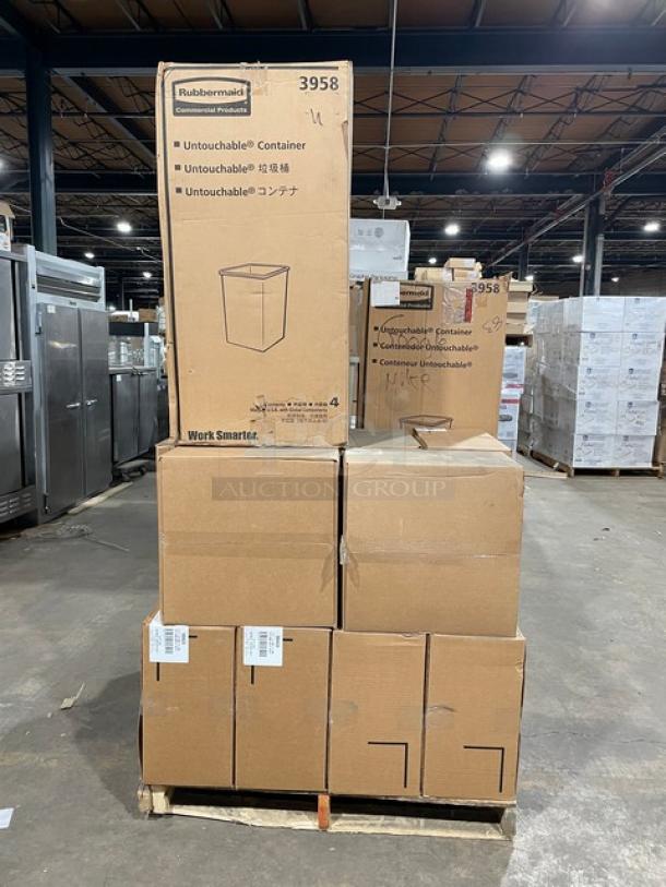 NEW! MIXED PALLET! Rubbermaid Commercial Beige Untouchable Square Containers/Trash Bins! Model: FG395800BEIG! With Hoffmaster Commercial Earthwise Recycled Kraft 2-Ply Dinner Napkins! Model: 317-D6! With Matfer Bourgeat Commercial Banneton Linen Lined Wickerd Proofing Baskets! Model: 118510! 19X Your Bid! - Image 1 of 12