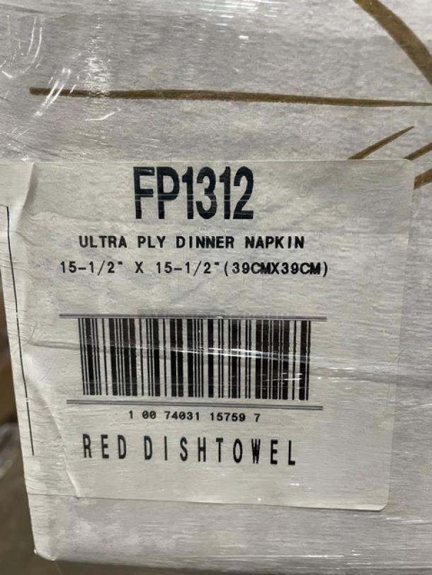 NEW! FULL PALLET! Hoffmaster FashnPoint Series Commercial White & Red Print Ultra-Ply Dishtowels/Dinner Napkins! Model: FP1312! ALL NEW IN THE BOX! 30X Your Bid! - Image 6 of 7