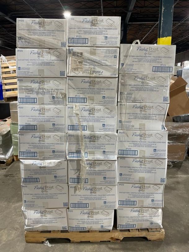 NEW! FULL PALLET! Hoffmaster FashnPoint Series Commercial Black Ultra-Ply EZ-Fold Guest Towels/Dinner Napkins! Model: FP1213! ALL NEW IN THE BOX! 46X Your Bid! - Image 1 of 8