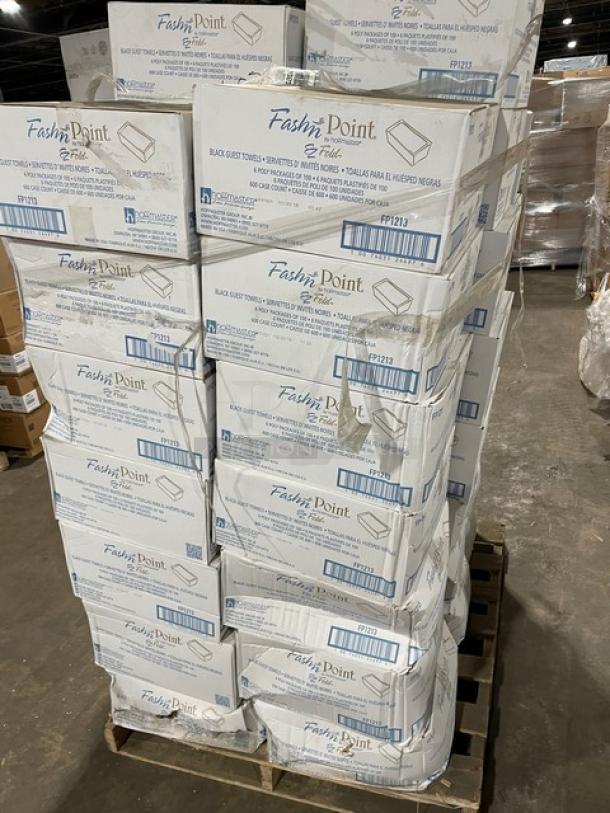 NEW! FULL PALLET! Hoffmaster FashnPoint Series Commercial Black Ultra-Ply EZ-Fold Guest Towels/Dinner Napkins! Model: FP1213! ALL NEW IN THE BOX! 46X Your Bid! - Image 4 of 8