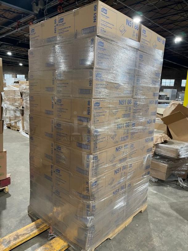 NEW! FULL PALLET! Tork Commercial White 1-Ply Universal 1/8-Fold Dinner Napkins! Model: N51 86! ALL NEW IN THE BOX! 36X Your Bid! - Image 2 of 6