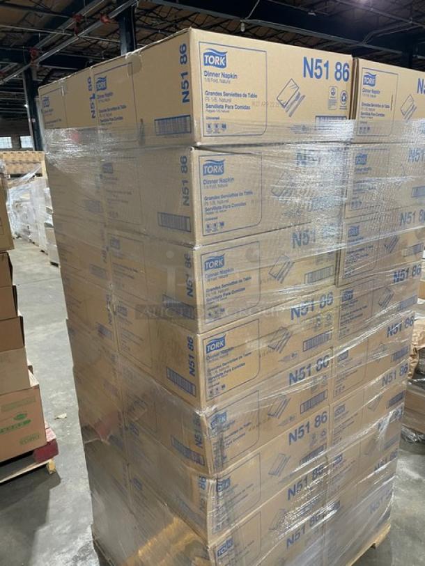 NEW! FULL PALLET! Tork Commercial White 1-Ply Universal 1/8-Fold Dinner Napkins! Model: N51 86! ALL NEW IN THE BOX! 36X Your Bid! - Image 6 of 6