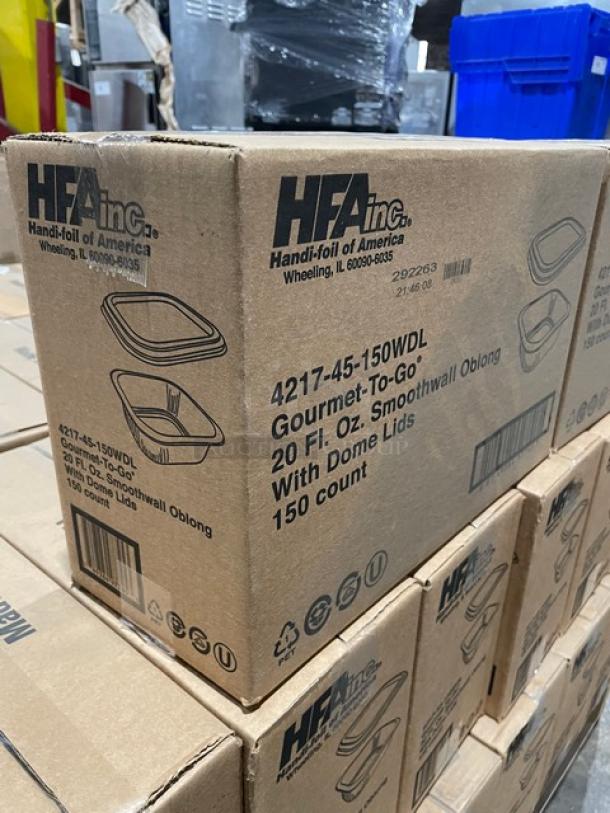 NEW! FULL PALLET! HFA Commercial Aluminum 20 Oz. Smoothwall Gourmet-To-Go Food Containers! With Clear Dome Lids! 150/Case! Model: 4217-45-150WDL! ALL NEW IN THE BOX! 38X Your Bid! - Image 6 of 9