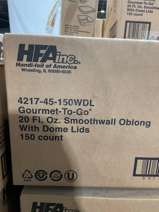 NEW! FULL PALLET! HFA Commercial Aluminum 20 Oz. Smoothwall Gourmet-To-Go Food Containers! With Clear Dome Lids! 150/Case! Model: 4217-45-150WDL! ALL NEW IN THE BOX! 92X Your Bid! - Image 6 of 7