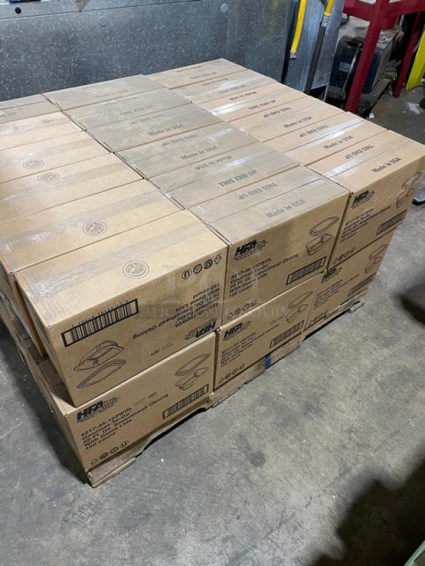 NEW! FULL PALLET! HFA Commercial Aluminum 20 Oz. Smoothwall Gourmet-To-Go Food Containers! With Clear Dome Lids! 150/Case! Model: 4217-45-150WDL! ALL NEW IN THE BOX! 36X Your Bid! - Image 4 of 7