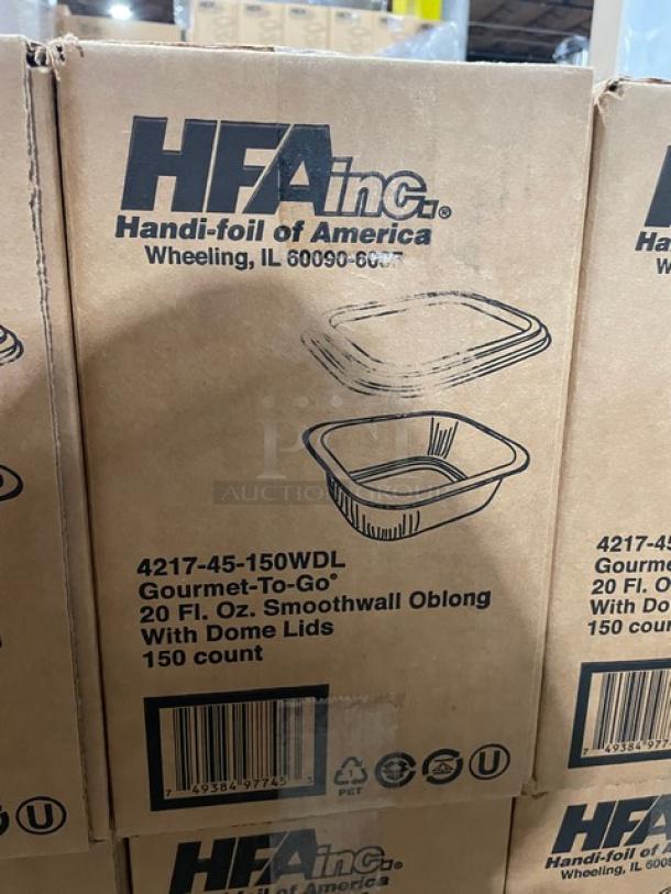 NEW! FULL PALLET! HFA Commercial Aluminum 20 Oz. Smoothwall Gourmet-To-Go Food Containers! With Clear Dome Lids! 150/Case! Model: 4217-45-150WDL! ALL NEW IN THE BOX! 36X Your Bid! - Image 6 of 7