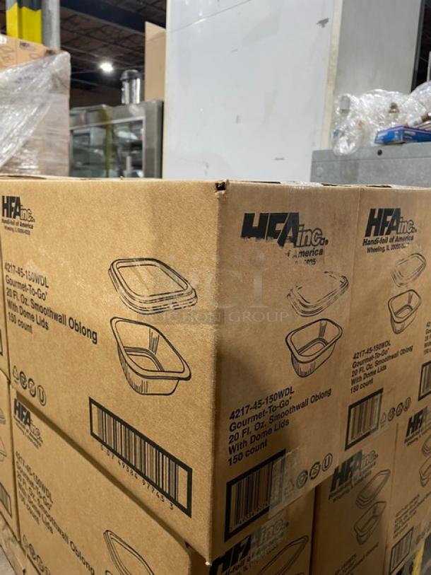 NEW! FULL PALLET! HFA Commercial Aluminum 20 Oz. Smoothwall Gourmet-To-Go Food Containers! With Clear Dome Lids! 150/Case! Model: 4217-45-150WDL! ALL NEW IN THE BOX! 36X Your Bid! - Image 7 of 7