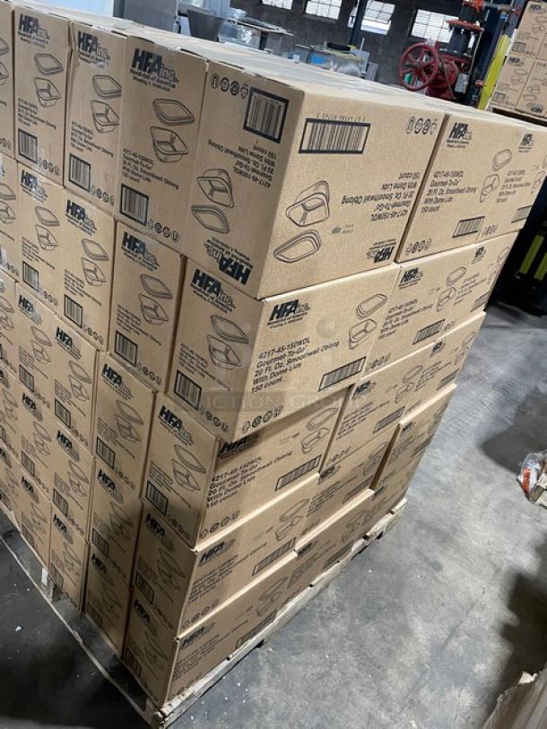 NEW! FULL PALLET! HFA Commercial Aluminum 20 Oz. Smoothwall Gourmet-To-Go Food Containers! With Clear Dome Lids! 150/Case! Model: 4217-45-150WDL! ALL NEW IN THE BOX! 90X Your Bid! - Image 4 of 7
