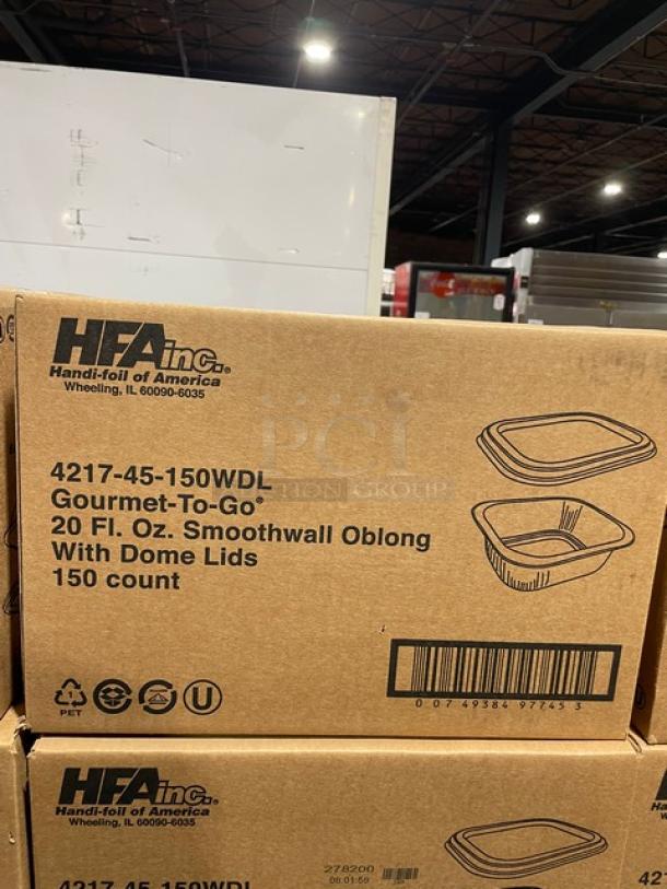 NEW! FULL PALLET! HFA Commercial Aluminum 20 Oz. Smoothwall Gourmet-To-Go Food Containers! With Clear Dome Lids! 150/Case! Model: 4217-45-150WDL! ALL NEW IN THE BOX! 90X Your Bid! - Image 5 of 7