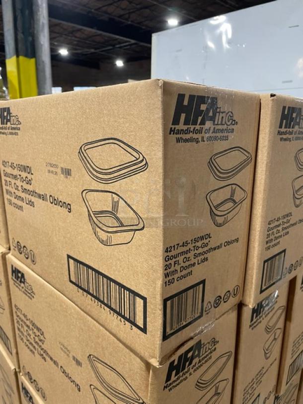 NEW! FULL PALLET! HFA Commercial Aluminum 20 Oz. Smoothwall Gourmet-To-Go Food Containers! With Clear Dome Lids! 150/Case! Model: 4217-45-150WDL! ALL NEW IN THE BOX! 90X Your Bid! - Image 6 of 7